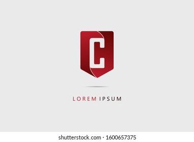 Letter C Shield logo icon monogram design template. vector illustration