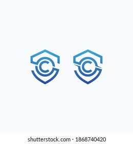 Letter C shield logo icon design vector template elements.