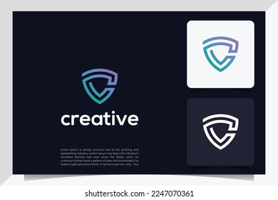 Letter C shield logo icon design vector template elements.