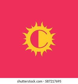 letter c shine design logo vector