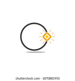 letra c brillo anillo de oro simple logo plano abstracto vector