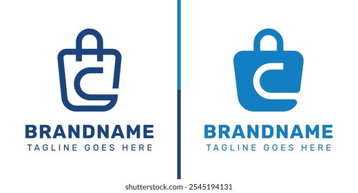 Letter C Shopping Bag Logo Set, symbolizing convenience, style, and retail