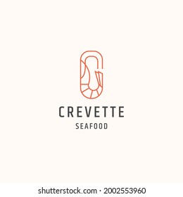 Letter C Shrimp logo icon design template vector illustration