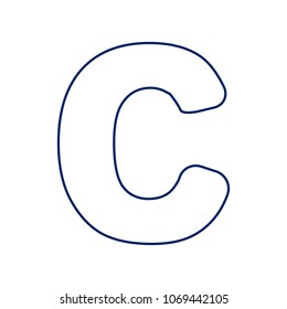 Letter C sign design template element. Vector. Flat style black icon on white.