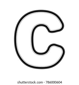 Letter C sign design template element. Vector. Flat style black icon on white.