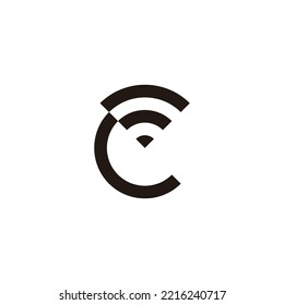 Letter C signal geometric symbol simple logo vector