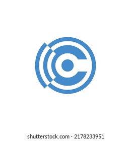 Diseño del logotipo del vector de señal de la letra C