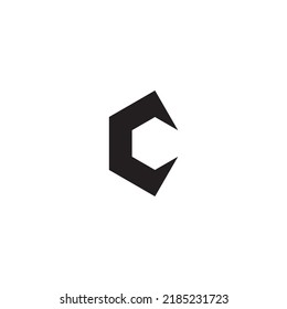 
Símbolo del logotipo del vector hexagonal negro simple letra c