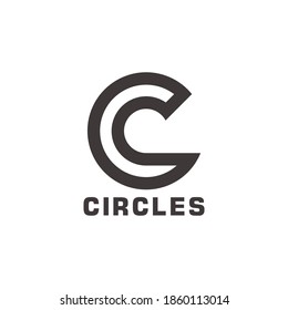 letra c círculo simple logo de diseño geométrico vector