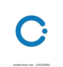 letter c simple dot ring logo vector