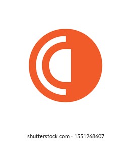 letter c simple geometric circle logo vector