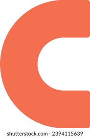 Letter C single vector line icon