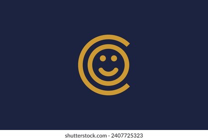 letter c with smile logo icon design vector design template inspiration