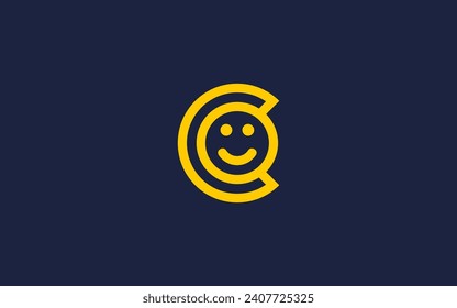 letter c with smile logo icon design vector design template inspiration