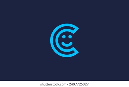 letter c with smile logo icon design vector design template inspiration