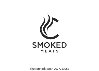 Letter C For Smoky Restaurant Logo Design