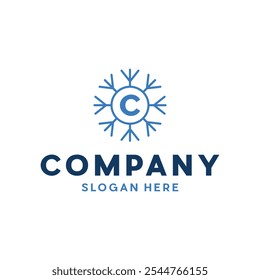 Letter C Snowflake Simple Icon Modern Business Creative Design Logo