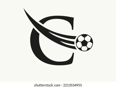 Letter C Soccer Football Logo. Soccer Club Symbol Concept Of Football Team Icon