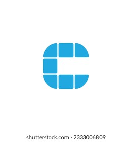 Letter C Solar panel logo design