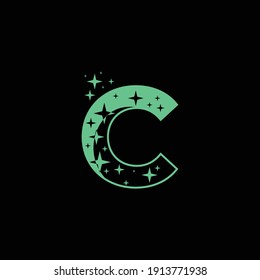letter C sparks vector logo design