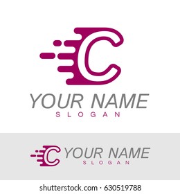 Letter C speed Logo Design template