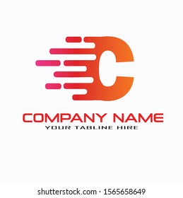 letter C speed motion effect logo design. logo concept