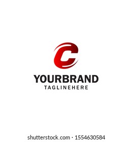 letter C spin rotation logo design concept template
