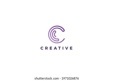 Letter c spiral creative logo   