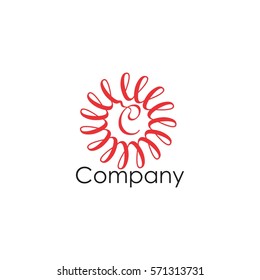 Letter c spirally design logo vector