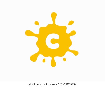Letter C splash initial logo