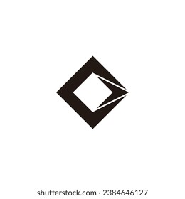 Letter C square, arrow geometric symbol simple logo vector
