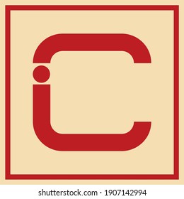 Letter C with square box Logo design, Creative Vector Template symbol. modern alphabet font