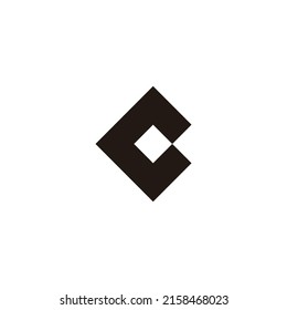 Letter C square geometric symbol simple logo vector