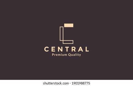 letter c square simple line logo symbol icon vector idea graphic design
