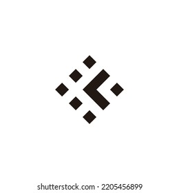 Letter C squares, direction geometric symbol simple logo vector