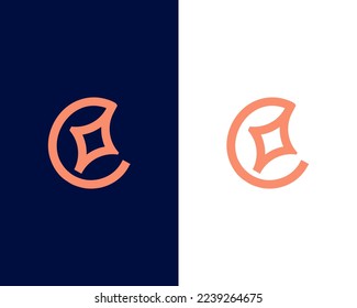 letter c with star fashion logo design template