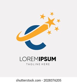 Letter C Star Logo Design Vector Icon Graphic Illustration