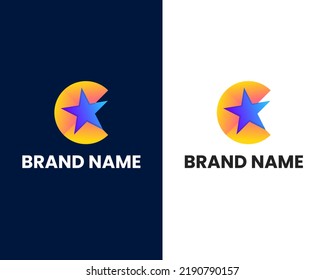 Letter C With Star Modern Logo Design Template