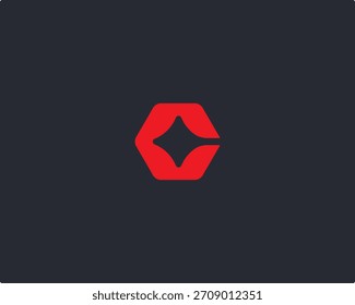 Letra C con estrella en espacio negativo. Monograma o logotipo de Vector creativo