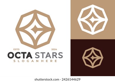 Letter C Star Octagon Logo design vector symbol icon illustration