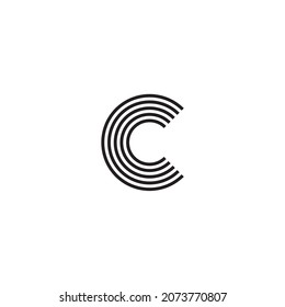 letra C rayas símbolo simple vector