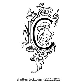 Letter C Cursive Calligraphy Images, Stock Photos & Vectors | Shutterstock