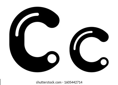 Letter c, stylized for use in graphic design