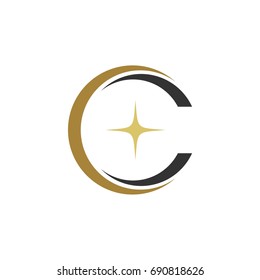 Letter C Swoosh Star Logo Template Illustration Design. Vector EPS 10.