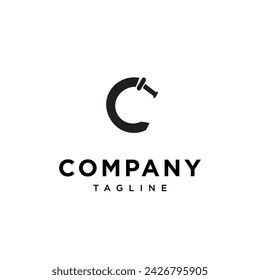 Letter C Sword logo icon vector template.eps