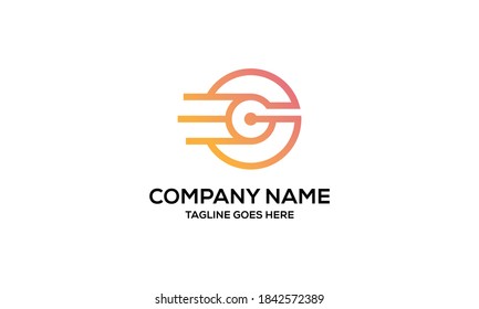 Carta C Con Plantilla De Diseño De Logotipo De Vector Galáctico De Símbolo