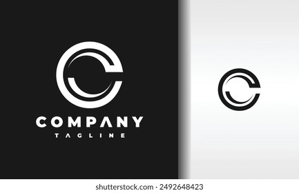 logotipo de conexión de sincronización de letra C