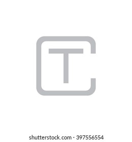 letter C and T monogram square shape logo gray