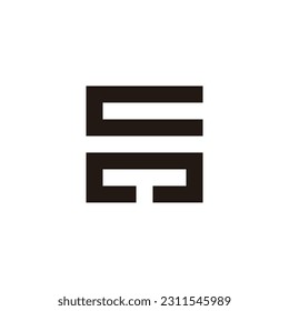 Letter c and T square geometric symbol simple logo vector