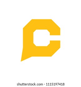 letter c talk design logo vector